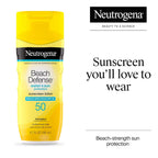 Neutrogena Sunscreen Lotion Beach Defense SPF 50, Face and Body Sunscreen, Hawaii Reef Act 104 Compliant, Octinoxate & Oxybenzone Free, Oil Free, Fast Absorbing Sun Care, 6.7 fl oz