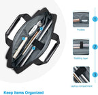 MOSISO Laptop Shoulder Bag 15.6 inch, 15-15.6 inch Computer Bag Compatible with MacBook Pro 16 inch, HP, Dell, Lenovo, Notebook with 2 Raised&1 Flapover&1 Horizontal Pocket&Handle&Belt, Black