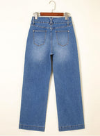 Astylish Women's High Waisted Wide Leg Straight Jeans