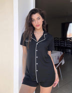 Ekouaer Pajamas Set for Women Short Sleeve Sleepwear Button Down Pjs Soft 2 Piece Lounge Sets XS-XXXL