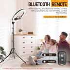 EMART 18-inch Ring Light with Stand, 2800-6500K LED Photography Lighting Kit with Phone Holder, Selfie Light for Vlog Live Streaming Video Makeup Tattoo Barber Studio
