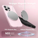 GONEZ Magnetic for iPhone 15 Pro Max Case, [Compatible with MagSafe] Anti-Scratch Microfiber Lining & Screen Protector, Shockproof Slim Phone Silicone Cover 6.7 inch, Chalk Pink