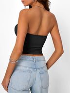 Trendy Queen Women's Strapless Bandeau Crop Top