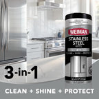 Weiman Stainless Steel Cleaner, 30 Count Wipes, Anti-Fingerprint, Removes Grease, Water Spots, Streaks & Residue, Polishing Cleaner Safe for Appliances, Chrome, Sinks & Grill Exteriors