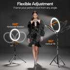 EMART 10" Ring Light with 55" Extendable Tripod Stands and Phone Holder, Dimmable LED Circle Round Light for Selfie Camera Photography/Makeup/YouTube Video/Vlogging/Live Streaming