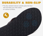 KuaiLu Men's Yoga Mat Leather Flip Flops with Arch Support Comfortable Cushion Walking Thong Sandals Slip On Indoor Outdoor