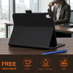 Genuine Leather Case for iPad 12th/11th/10th Gen (11"/10.9") 2025-2022 with Pencil Holder and Adjustable Stand, Magnetic Closure, Auto Wake/Sleep Cover, Black