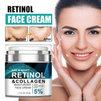 Retinol Collagen Cream for Face with 5% Hyaluronic Acid Anti-Aging Cream Anti-Wrinkle Reduce Fine Lines Lifting and Firming 24-Hour Facial Care Suitable For All Skin Types