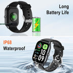 1.91" Smart Watch for Men,smart Watches for Women,Fitness Tracker with Message Call Function,120+ Sport Modes, IP68 Waterproof,24 Hours Heart Rate/Sleep Monitor,for Android/iOS (Black)