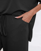 Womens Lounge Set 2026 Summer 2 Piece Outfits Oversized Short Sleeve Tops & Wide Leg Pant Matching Sets Clothing
