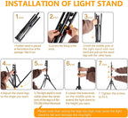 Ring Light Kit:18"/45cm Outer 55W6700k Dimmable LED Light, Tripod Stand, Remote Controller,Box for Camera,Smartphone,YouTube,TikTok,Self-Portrait Shooting,CRI90,Black