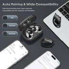 Wireless Earbuds Bluetooth 5.4 Headphones, 54H Playtime Stereo Earphones with Noise Cancelling Mic, IPX7 Waterproof, Fast Charging and Comfort Fit Ear Buds for Fitness/Sports/Workouts/Travel Black