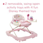 Disney Baby Princess Walker with Wheels, Pink Baby Walkers and Activity Center for Infants
