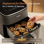 Cosori 9-in-1 TurboBlaze Air Fryer 6 Qt, PFAS-Free Ceramic Coating, 90°–450°F, Precise Heating for Even Results, Air Fry, Roast, Bake, Broil, Dry, Frozen, Proof, Reheat, Keep Warm, 120V, Dark Gray