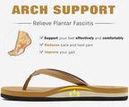 KuaiLu Womens Arch Support Flip Flops Comfortable Yoga Mat Slip on Summer Beach Walking Thong Cushion Sandals
