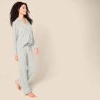 Amazon Essentials Women's Long Sleeve Cotton Modal Pajama Set, Loungewear with Full-Length Bottom