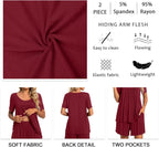 TAOHUADAO 2 Piece Women's Short Sleeve Pajama Sets, Lounge Sleepwear Ladies Pjs Sets with Pockets