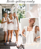 KFUBUO Womens Pajamas Set 2 Piece Ruffle Pj Soft Tank Top and Shorts Sleepwear Set Bridal Pajama for Women Set