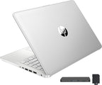 HP Stream 14" HD BrightView Laptop, Intel Celeron N150, 16GB RAM, 288GB Storage (128GB UFS + 160GB Docking Station Set), Intel UHD Graphics, 720p Webcam, Wi-Fi, 1 Year Office 365, Win 11 S, Silver