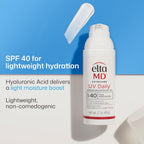 EltaMD UV Daily Face Sunscreen with Transparent Zinc Oxide and Hyaluronic Acid, Moisturizes and Protects, Great for Dry, Combination, and Normal Skin