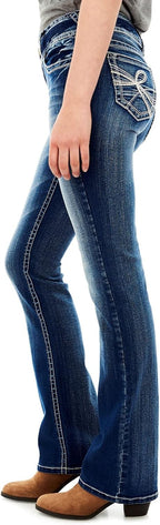 WallFlower Luscious Curvy Bootcut Jeans for Women, Mid-Rise Insta Stretch Denim, Size-Inclusive Juniors Jeans, Sizes 0 to 24