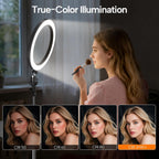 EMART 10" Ring Light with 55" Extendable Tripod Stands and Phone Holder, Dimmable LED Circle Round Light for Selfie Camera Photography/Makeup/YouTube Video/Vlogging/Live Streaming