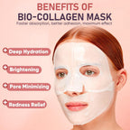 TEAWOO Bio-Collagen Facial Mask 8 EA, Hydrating & Soothing Hydrogel Face Mask, Overnight Collagen Face Mask for Glass Skin & Elasticity, Korean Skin Care
