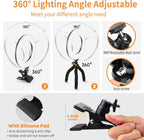Video Conference Lighting Kit, Ring Light Clip on Laptop Monitor with 5 Dimmable Color & 5 Brightness Level for Webcam Lighting/Zoom Lighting/Remote Working/Self Broadcasting and Live Streaming, etc.