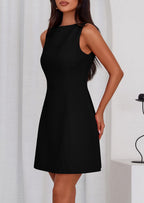 PRETTYGARDEN Womens Formal Short Dresses 2026 Summer Sleeveless Boat Neck A Line Elegant Mini Cocktail Party Dress
