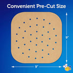 Reynolds Kitchens Air Fryer Liners Disposable, Unbleached Parchment Paper Sheets, 50 Count