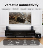 Edifier S355DB 2.1 Powered Bookshelf Speakers with Wireless 8" Subwoofer, 150W Tri-Amp Hi-Res Audio, Computer Speaker System, Bluetooth 6.0 with LDAC, HDMI/Optical/Coaxial Inputs for PC, TV (Black)