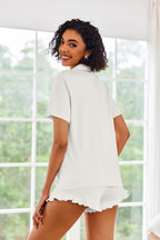 Ekouaer Pajamas Set for Women Short Sleeve Sleepwear Button Down Pjs Lounge Sets Soft Nightwear