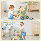 Bautia Wooden Baby Walker, Montessori Walker for Babies 6-12 Months, Push Walking Toys for 1 Year Old Learning to Walk
