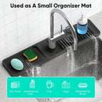 24 Inch Longer Faucet Mat for Kitchen Sink, 5° Slope Fast Self-draining, Kitchen Sink Splash Guard Silicone Sink Faucet Mat Splash Guard Kitchen Sink Area Tidy Splash Faucet Guard Draining Mat