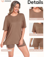 ZOOSIXX 2 Piece Sets for Women Summer - Oversized T-Shirt and Biker Shorts Lounge Sets Matching Outfit for Travel Casual
