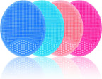 Silicone Facial Cleansing Brush - 4 Pack Face Scrubber & Exfoliator for Deep Cleaning, Soft Brush, Blackhead & Acne Pore Care