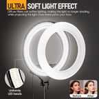 EMART 18-inch Ring Light with Stand, 2800-6500K LED Photography Lighting Kit with Phone Holder, Selfie Light for Vlog Live Streaming Video Makeup Tattoo Barber Studio