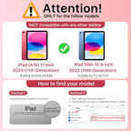 MoKo for iPad (A16) 11th Generation Case 11 Inch 2025, iPad 10th Generation Case 10.9 Inch 2022 with Pencil Holder, Slim Light Trifold Protective Cover with Hard PC Translucent Back Shell, Pink