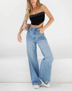 EMMIOL Women's 2026 Wide Leg Jeans Distress Mid Waist Denim Pants Vintage Y2K Trousers
