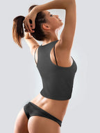 Geyoga 8 Pcs Women Basic Crop Tank Tops Sleeveless Racerback Crop Cotton Top