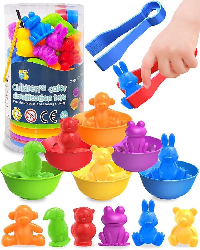 Oomloid Counting Animals Montessori Toys for 3 4 5 Years Old Boys Girls, Preschool Learning Activities Educational Senso