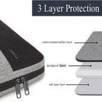 Ytonet Laptop Case, 15.6 inch TSA Laptop Sleeve Computer Bag Water Resistant Computer Case Carrying Cover Compatible for Lenovo, HP, Dell, Asus Notebook, Gifts for Men Women, Grey