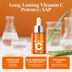 Vitamin C Serum 20% for Face, Anti-Aging & Hydrating Serum with Hyaluronic Acid & Niacinamide, Helps Reduce Wrinkles, Plump Skin, Even Tone, for All Skin Types, 1 Fl Oz