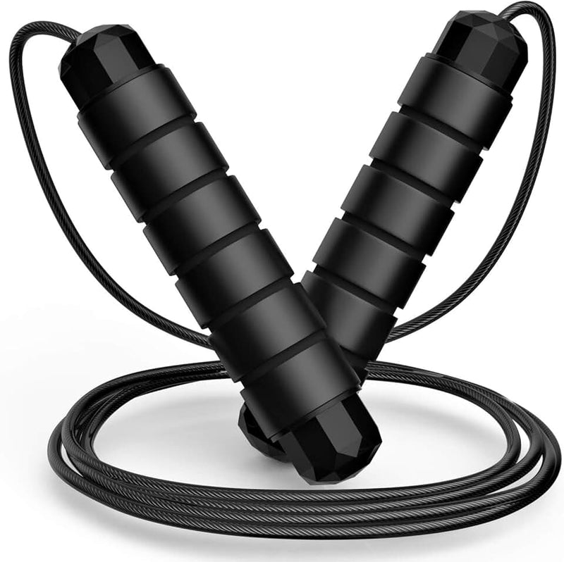 Jump Rope, Tangle-Free Rapid Speed Jumping Rope Cable with Ball Bearings for Women, Men & Kids, Adjustable Steel Jump Ro
