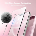 GONEZ Magnetic for iPhone 15 Pro Max Case, [Compatible with MagSafe] Anti-Scratch Microfiber Lining & Screen Protector, Shockproof Slim Phone Silicone Cover 6.7 inch, Chalk Pink