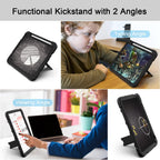 Azzsy Case for iPad A16 11th Generation 11 Inch 2025 / iPad 10th Generation 10.9 Inch 2022, [Built-in Pencil Holder] Heavy Duty Shockproof Rugged Protective Case, Black