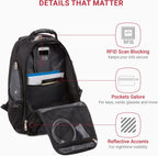 SWISSGEAR 1900 ScanSmart TSA Laptop Backpack Fits 17 Inch Laptop with RFID Protection and Tablet Pocket, Grey/Black, 19-Inch