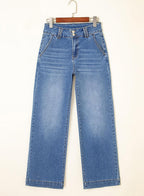Astylish Women's High Waisted Wide Leg Straight Jeans