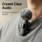 Mini Mic Pro (Latest Model – #1 Microphone for iPhone & Android, Wireless Mini Microphone, Clear Voice, Noise Cancelling, Lavalier Mic for TikTok, YouTube & Interviews