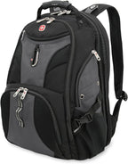 SWISSGEAR 1900 ScanSmart TSA Laptop Backpack Fits 17 Inch Laptop with RFID Protection and Tablet Pocket, Grey/Black, 19-Inch